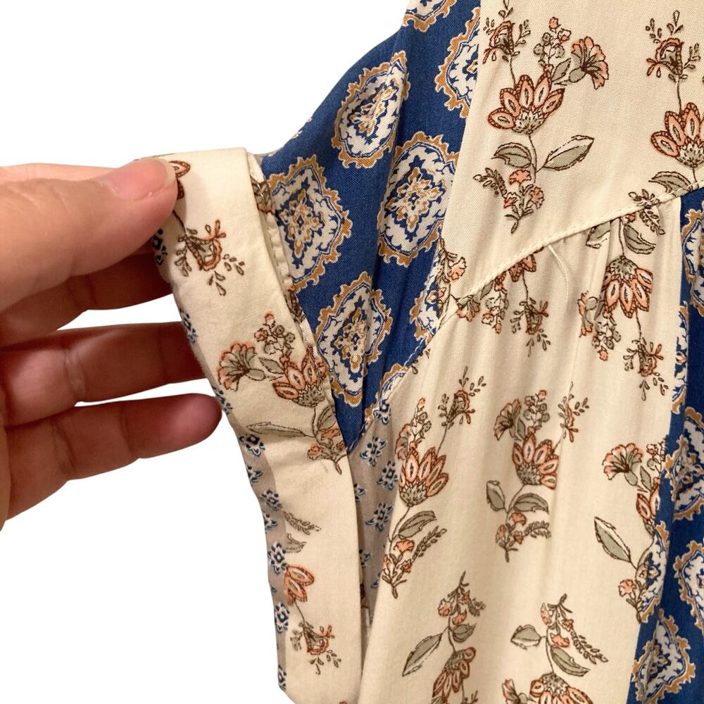 Umgee USA Women's Patterned Button-Up Short-Sleeve Bohemian Top Size Small EUC - Picture 4 of 8